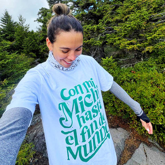 Camiseta-Over Size-Con mi michi hasta el fin del mundo