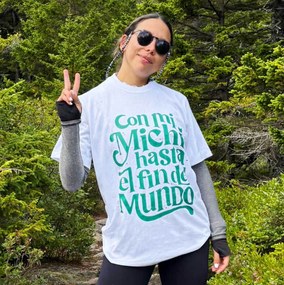 Camiseta-Over Size-Con mi michi hasta el fin del mundo